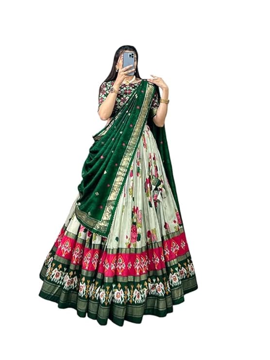 Silk Lehenga Choli Print with Foil Work