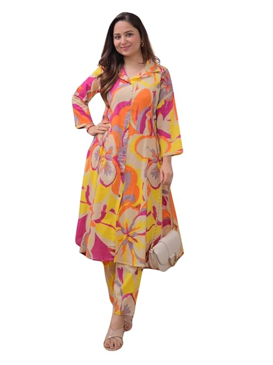 Women's Rayon Printed Regular Kurta Set