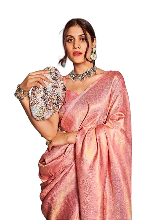 Kanjivaram Silk Saree with Zari Woven Saree With Blouse Piece