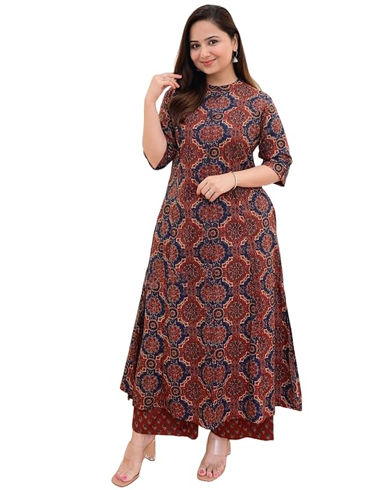 Cotton Blend Kurta with Palazzo