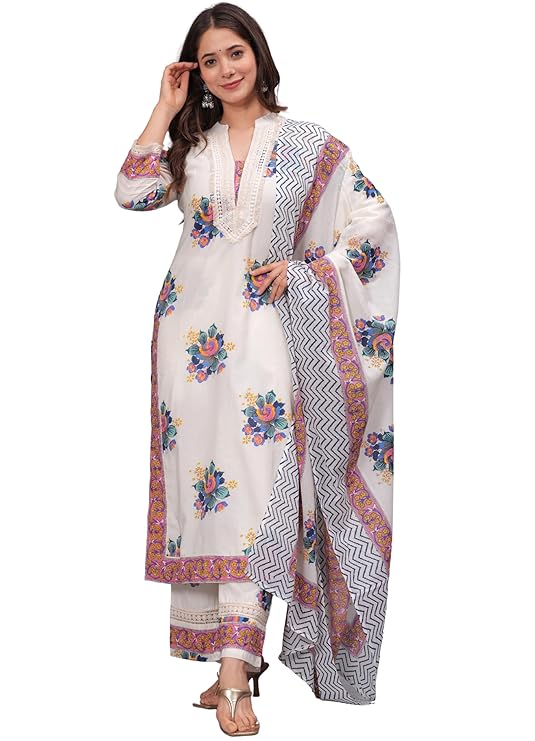 Pure Cotton Printed Straight Kurta Set