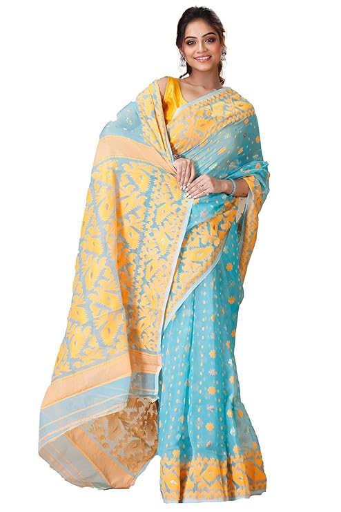 Women's Traditional Bengal Cotton Silk Soft Jamdani Saree
