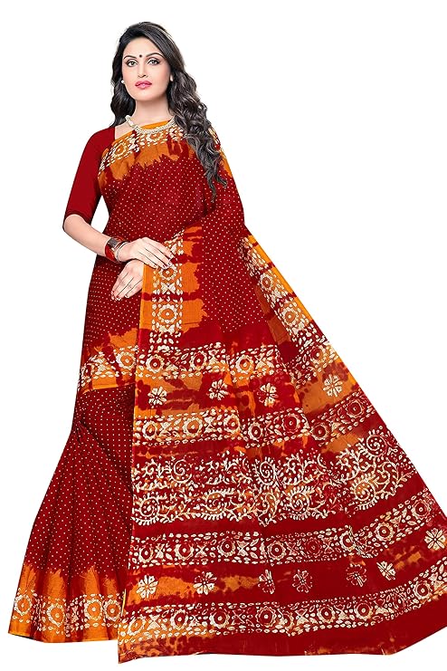 Plain Weave Pure Cotton Saree Without Blouse Piece