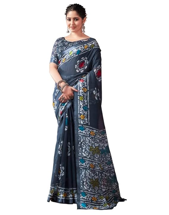 Cotton Printed Saree With Unstitched Blouse Piece